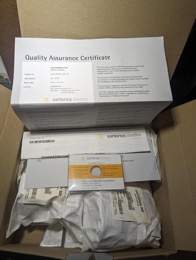 Sartorius 5231307H5--00--B Sartobran 300  Sterile Capsule 0.45 + 0.2µm (4 Caps)