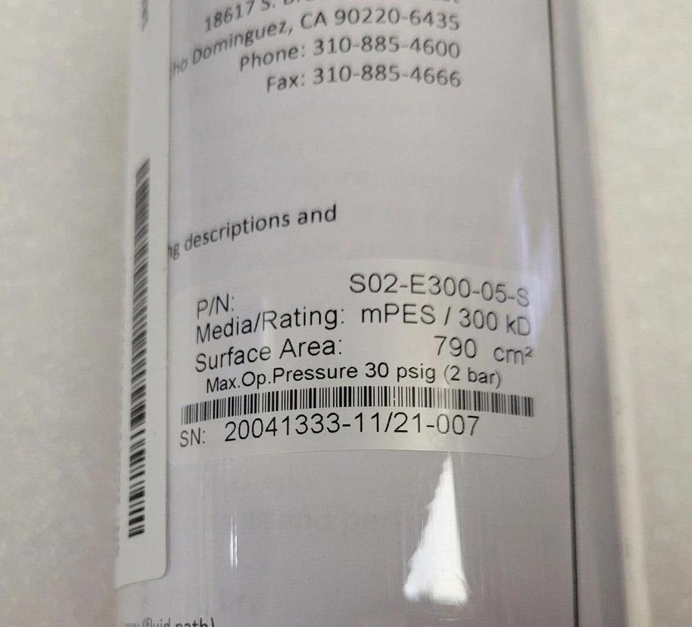 Repligen S02-E300-05-S, MINIKROS SAMPLER 20CM 300K MPES 0.5MM 3/4TC X 3/4TC