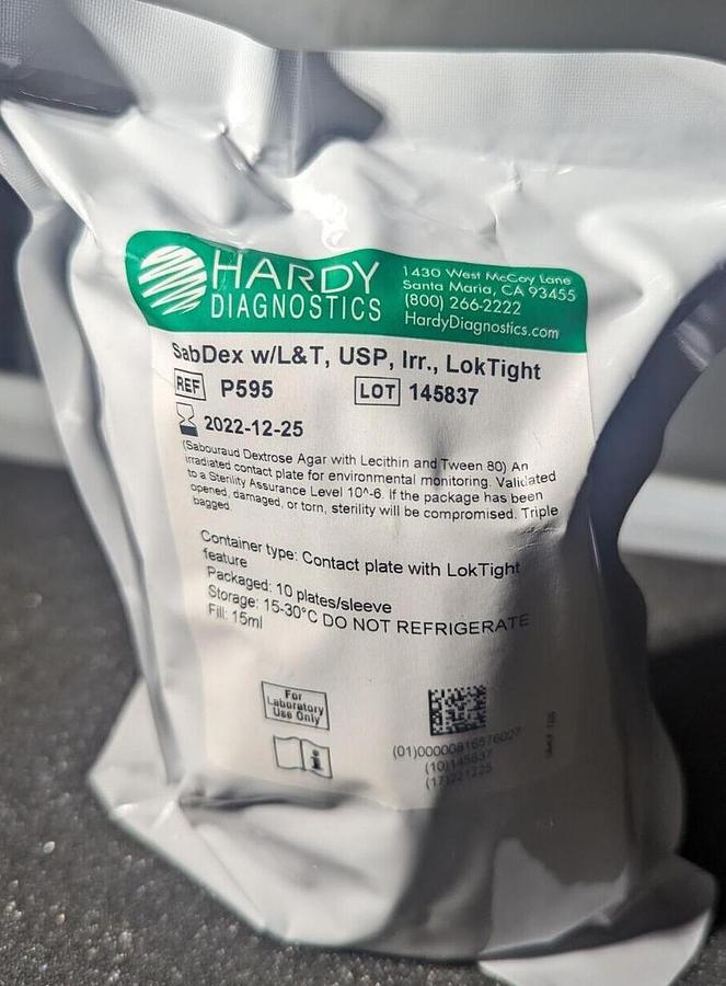 Hardy Diagnostics SabDex w/L&T, USP, Irr., Lok Tight P595