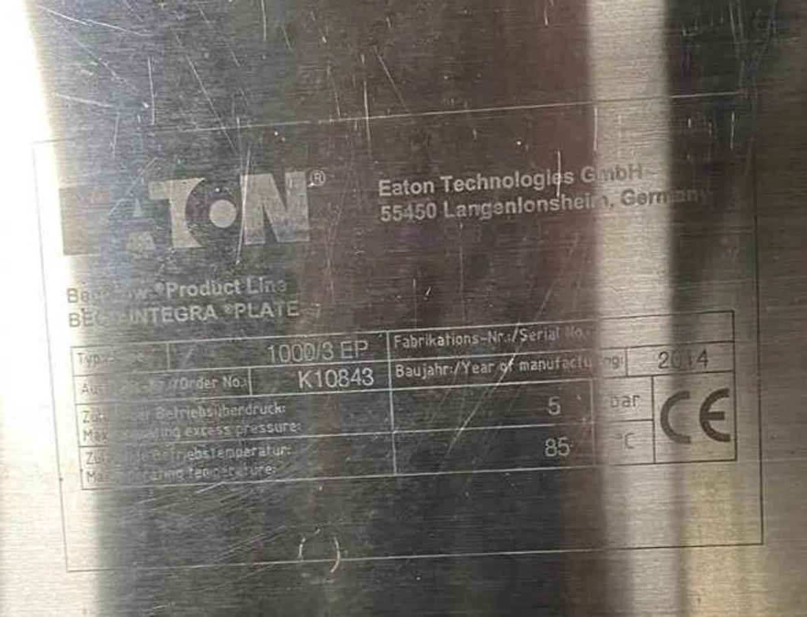 Used Eaton BECO INTEGRA PLATE 1000/3 EP, Stainless Steel Pharmaceutical Filter Press