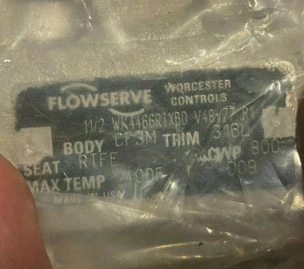 Flowserve Worcester Controls 1-1/2" Ball valve WK4466RTXBO Butt Weld 400F