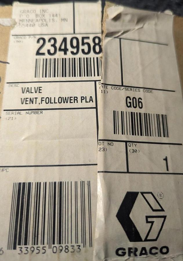 Graco 234958  Valve Vent Follower Plate