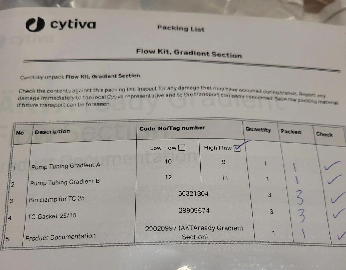 GE Cytiva  AKTA Ready Gradient High Flow Manifold/Section 29-0210-86