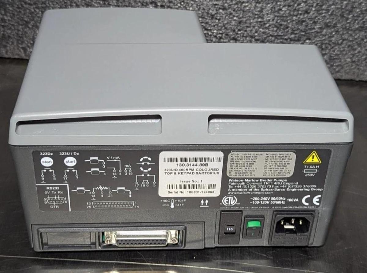 Used Watson Marlow 323U/D Sartorius Peristaltic Pump 400 RPM w/ 313 DW Pump Head