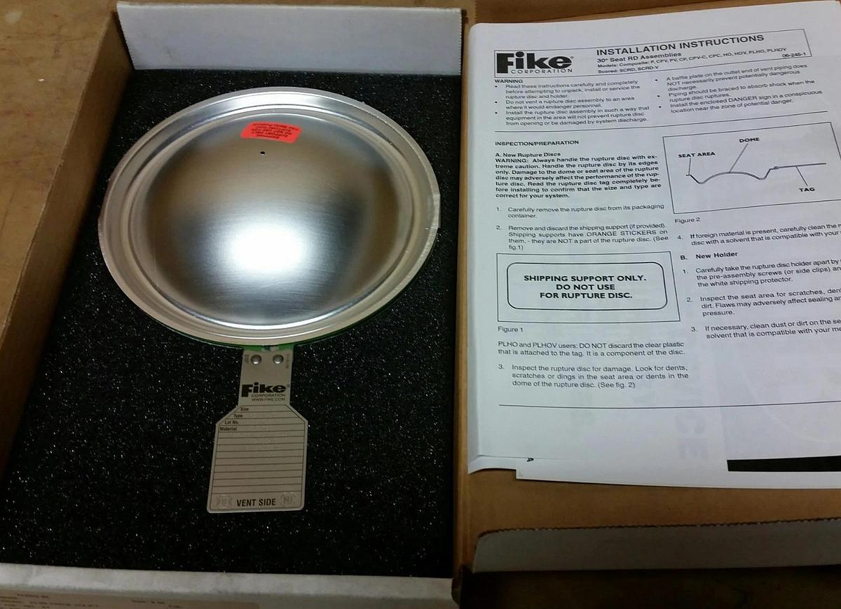 Fike 6"  Rupture Disc  25 psi @ 324.8 °F, 316 TEF, PLHOV BT