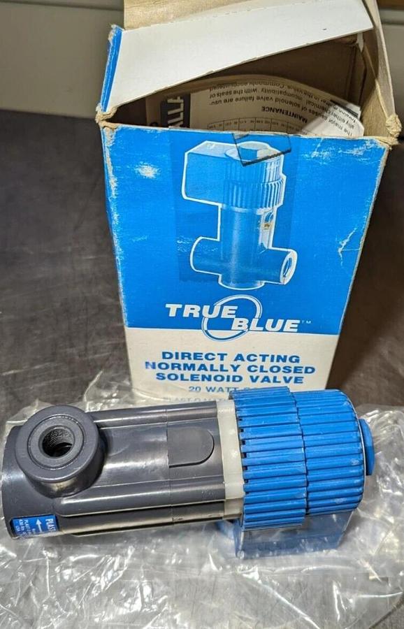 Plast-O-Matic True Blue  EASYMD2EP14W20-PV Solenoid  Valve pipe size 1/4"