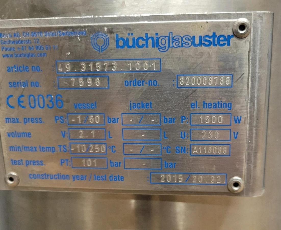 Buchi Glasuster Pressure Reactor System Polyclave Buchiglas