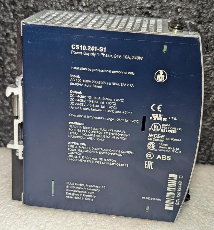 Used Puls CS10.241-S1 Power Sypply 1-Phase