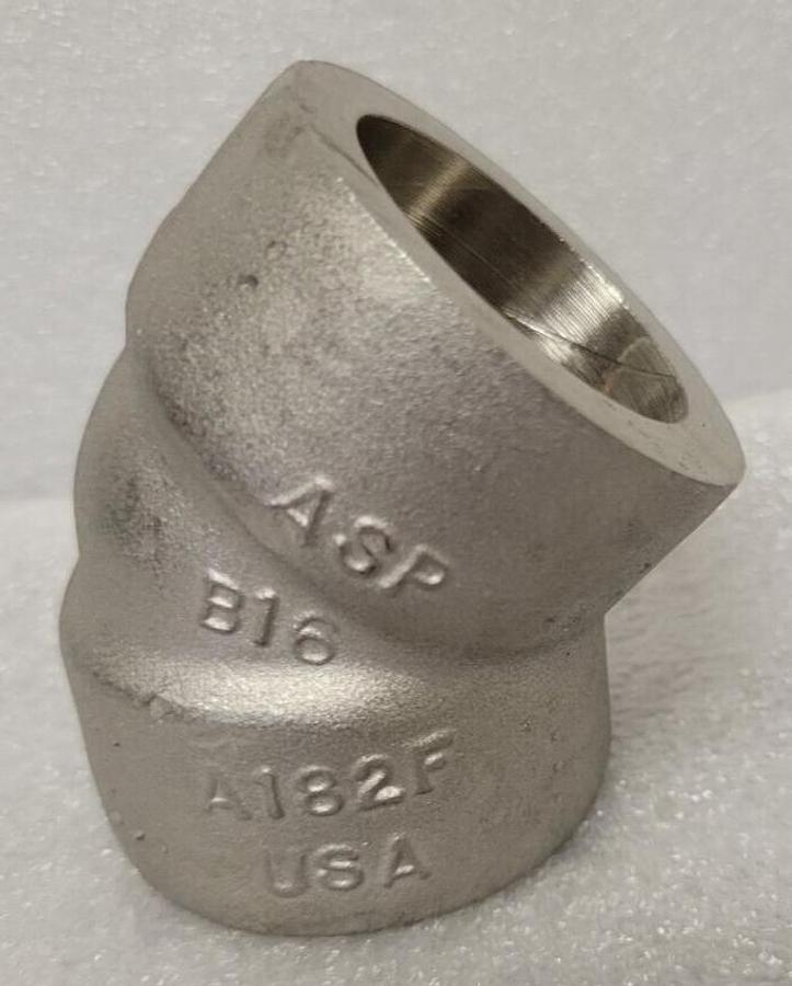 ASP  A182F  Stainless Steel 45 Degree Elbow  USA /B16  1" 3000#  F304/304L