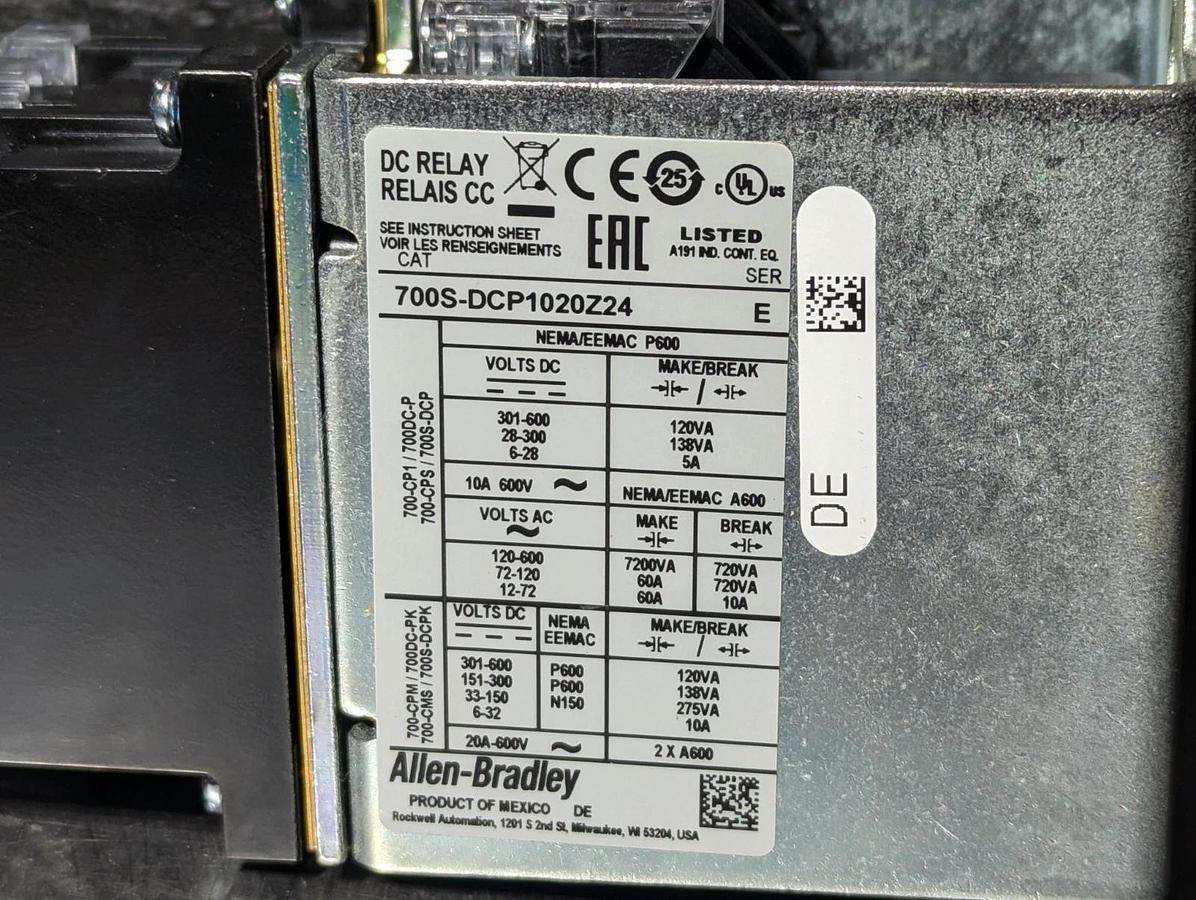 Used Allen Bradley 700S-DCP1020Z24 Safety Control Relay