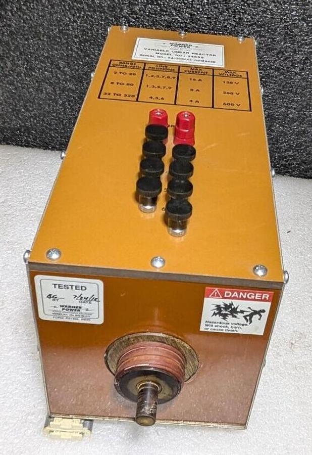 Used Warner Power 24688 variable linear reactor