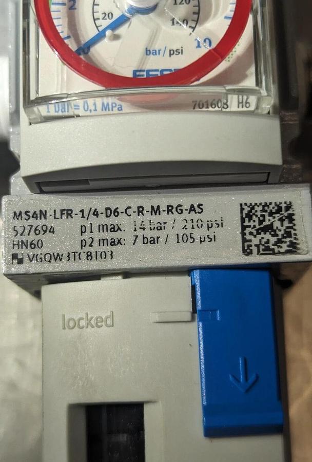 Used Festo Filter Regulator  MS4N-LRF-1/4-D6-C-R-m-RG-AS