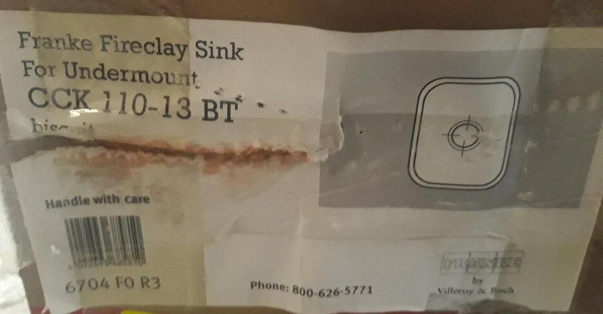 Franke CCK 110-13BT,  13" Inch Undermount Single Bowl Fireclay Sink  Bisque