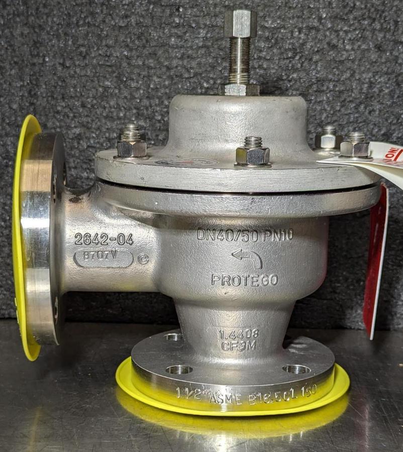 1- 1/2" Protego DZ/E40 Pressure or Vacuum Relief Valve  In-Line stainless steel