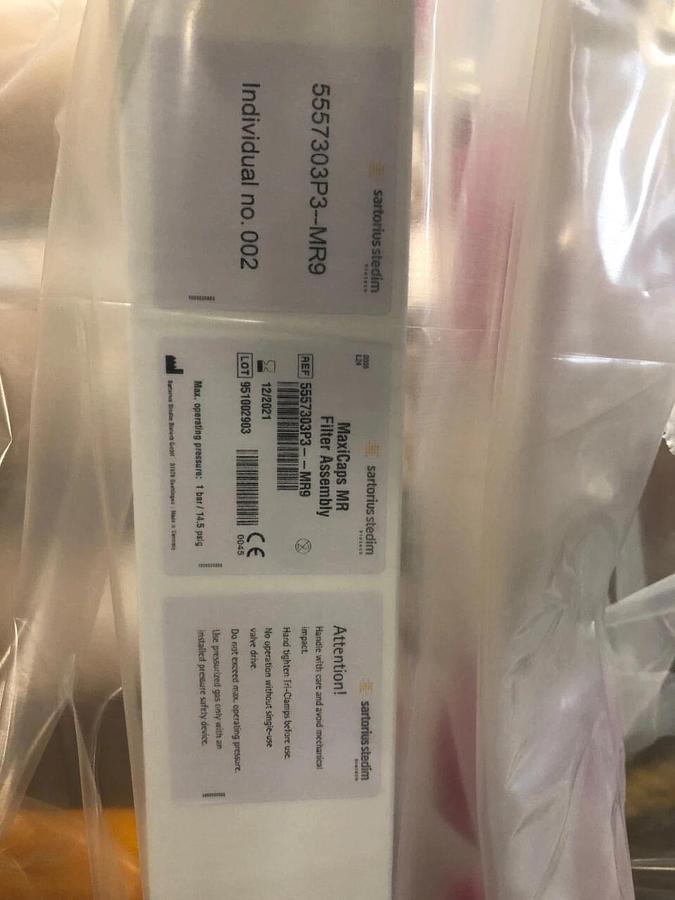 Used SARTORIUS STEDIM 5557303P3-MR9 MAXICAPS MR 9  SARTOPURE GF+ FILTER ASSEMBLY