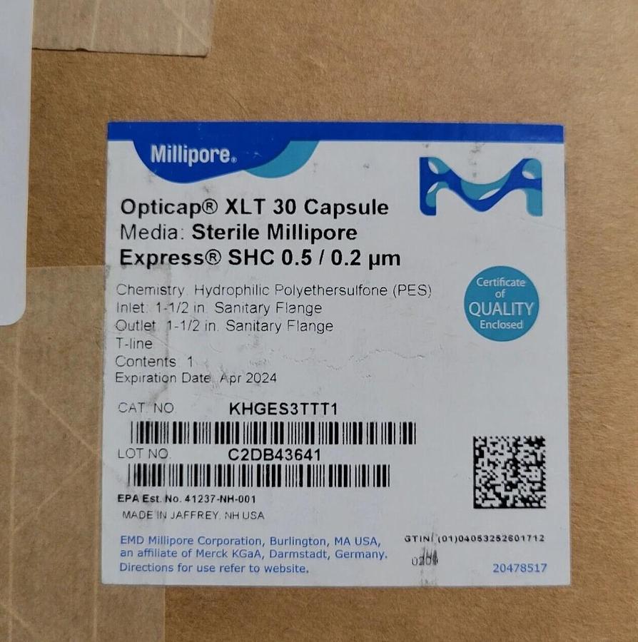 KHGES3TTT1 Millipore Opticap Sterile XLT 30 Millipore Express PES filter Capsule
