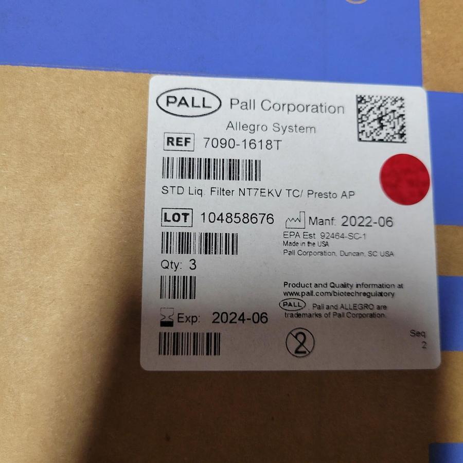 Pall 7090-1618T  Allegro Ready filter set, tri-clamp 1½ in.