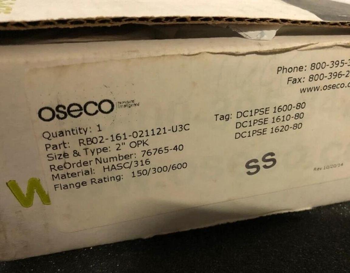 Oseco Rupture Disc Holder 2" OPK, HASC/316, 150/300/600