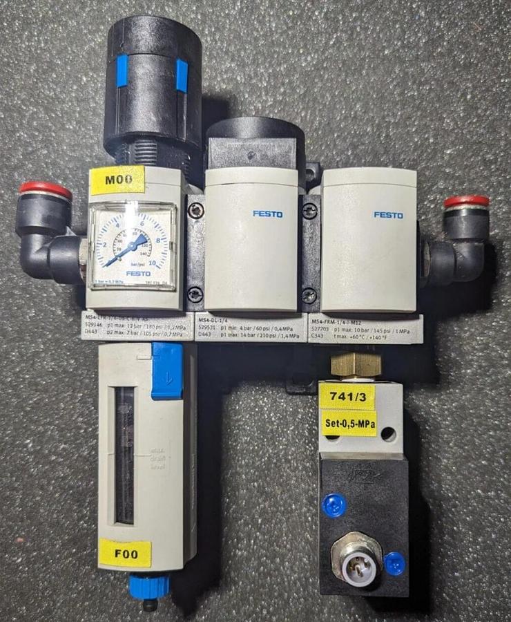 Used Festo MS4 regulator 529146 ,D443 / 529531, D443 / 527703 , C343 Solenoid Valve