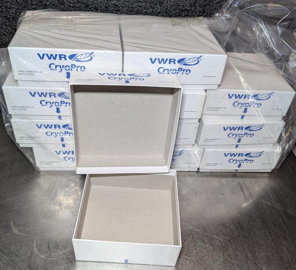 Lot of 12 VWR® CryoPro® Fiberboard 82007-142 Liquid nitrogen (LN2) freezer boxes