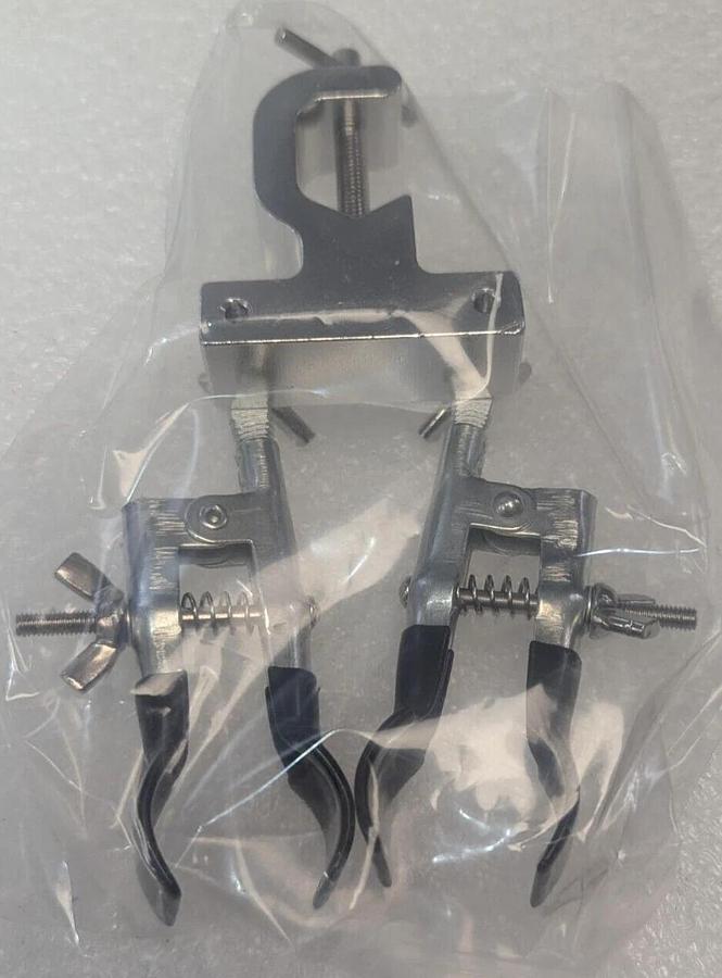 Lot of 2 , Dual Buret Clamp Coated Jaws