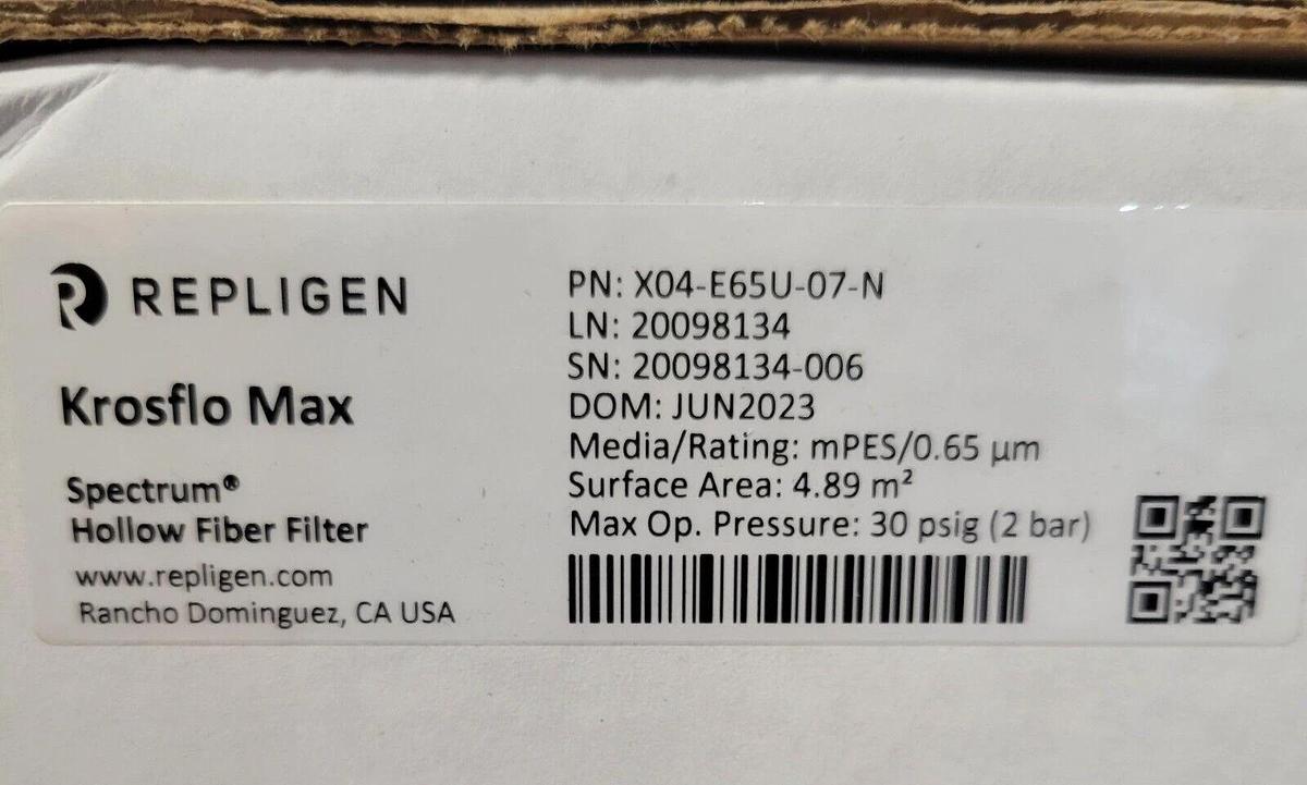 Repligen X04-E65U-07-N KROSFLO MAX 41.5CM 0.65U MPES 0.75MM 6TC X 1.5TC