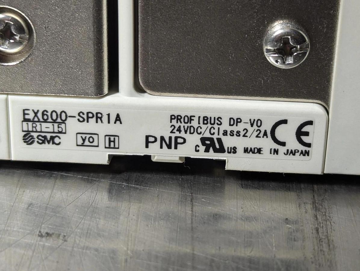 Used SMC EX600-ED2 ,  (2) EX600-AXA,  EX600-SPR1A, EX600-EU1 Valve Analog Module