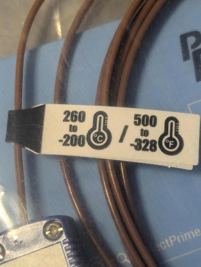 (2) PerfectPrime TL0024 T-Type Thermocouple - 500°F Beaded  (2 Meter Long)