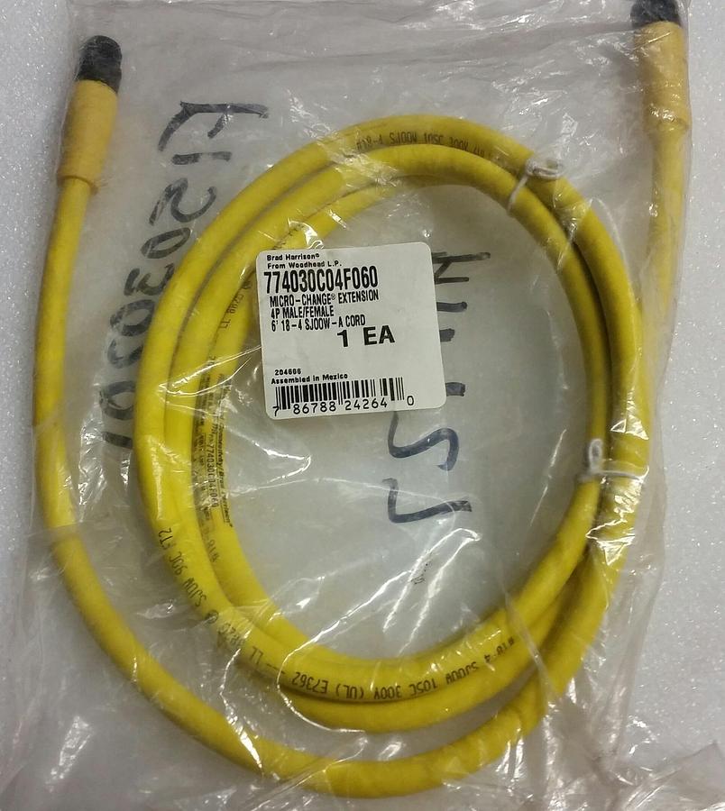 BRAD HARRISON 774030C04F060, 4P M/F CORDSET, 6' Micro - Change NEW IN BAG