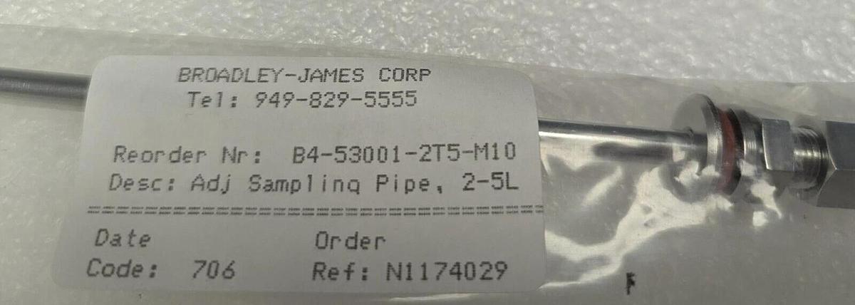 Broadley- James B4-53001-2T5-M10 Adj Sampling pipe , 2-5L