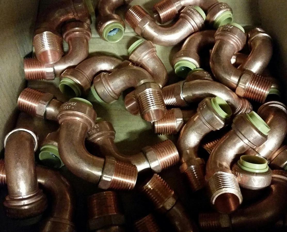 6 Copper Unigrip Sharkbite PEX push to fit 1/2" elbow x 1/2"  male adapter