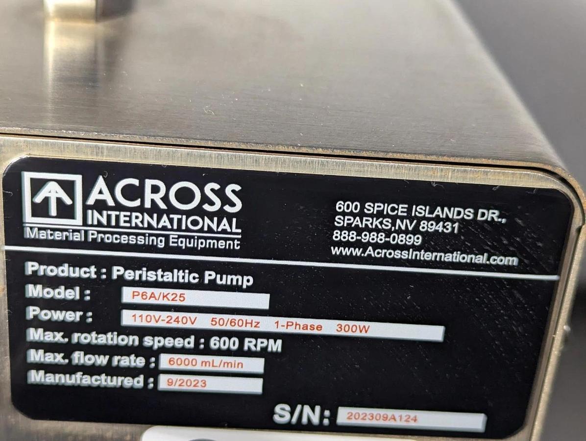 Used Across International P6A/K25  Peristaltic Pump with  Foot switch