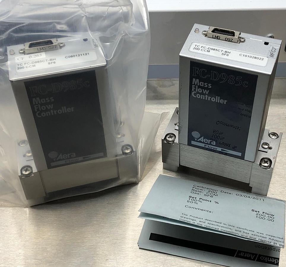 Aera Advanced Energy FC-D985c TC FC-D985CT-BH 200 CCM, SF6 Mass Flow Controller