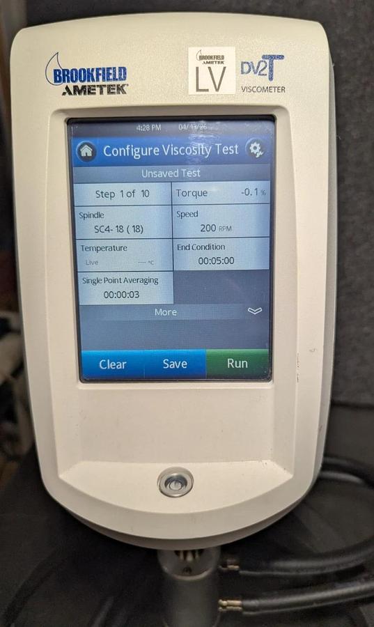 Used Brookfield   Viscometer  DV2T  Touch Screen  DV2TLVMJ0