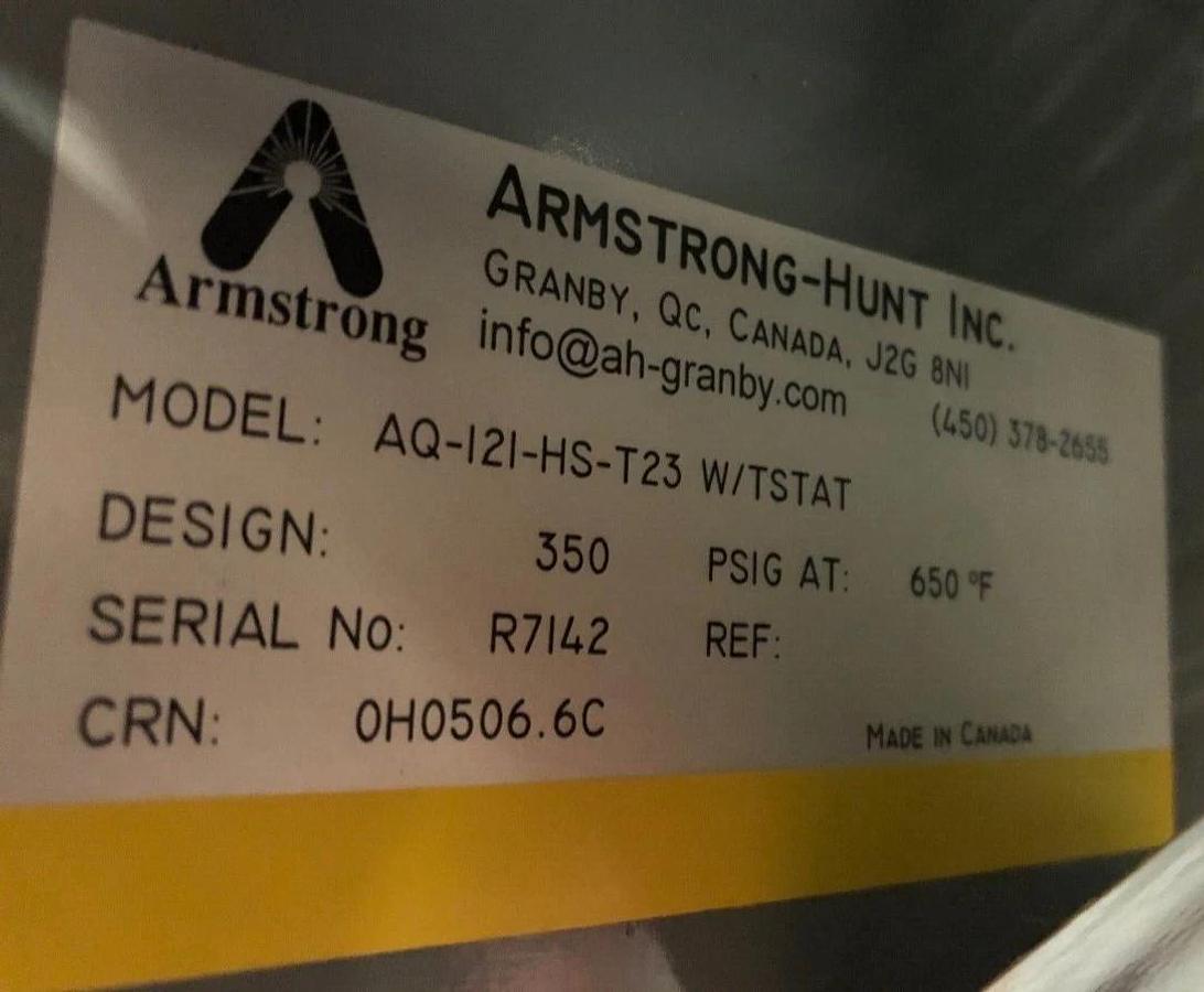 Armstrong-Hunt Hydronic unit heater AQ-121-HS-T23 w/tstat