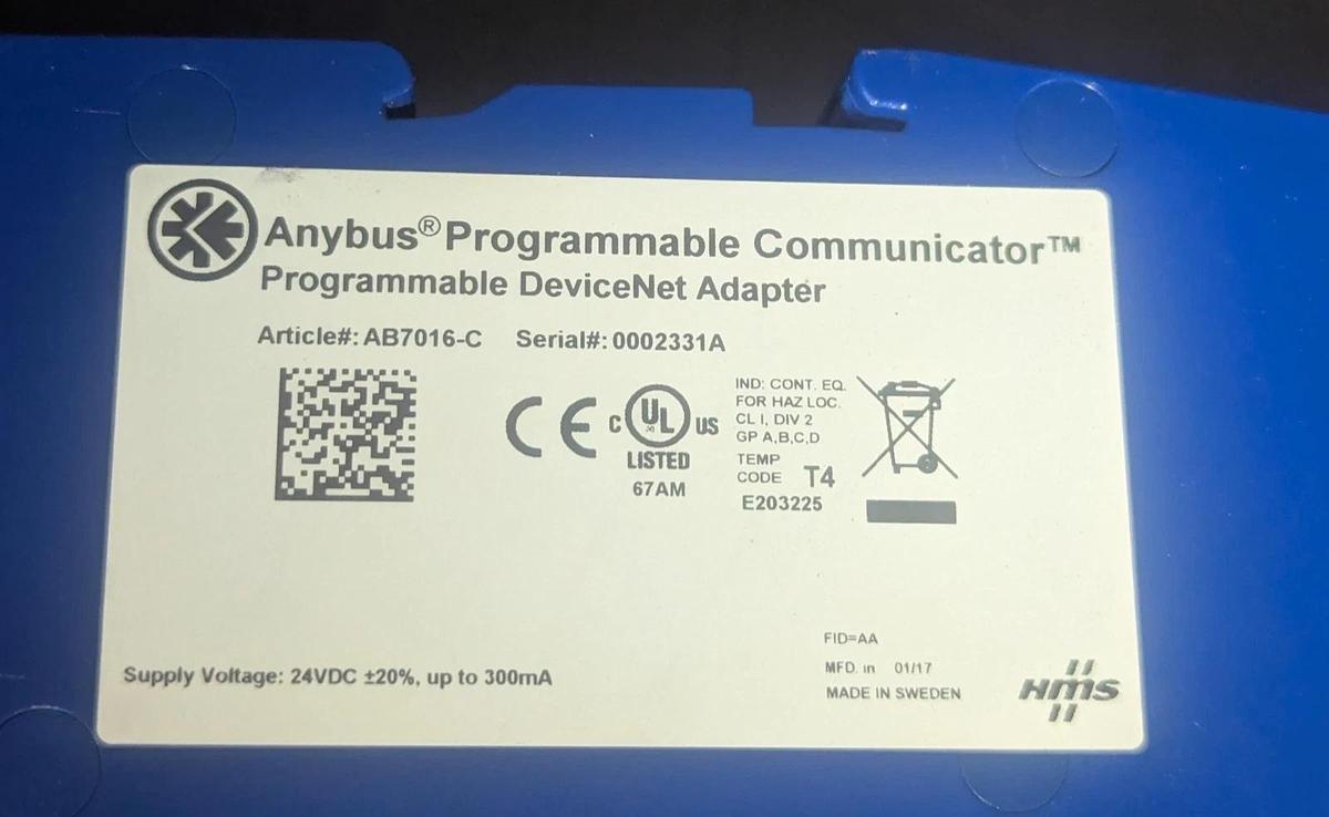 Used Anybus Programmable Communicator AB7016-C  Can-DeviceNet  Adapter