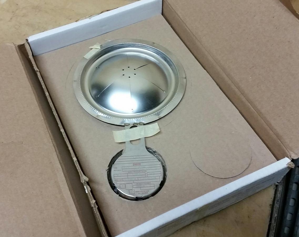 (3)  4" Oseco COV Rupture Disc 31.9 psig @ 72°F,  316/PFA/316