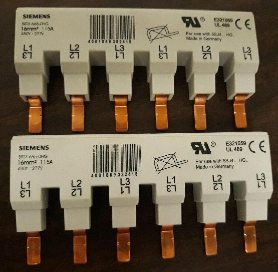Used Lot of (2) Siemens 5ST3 665-0HG Connection Terminals 16mm2/ 115A