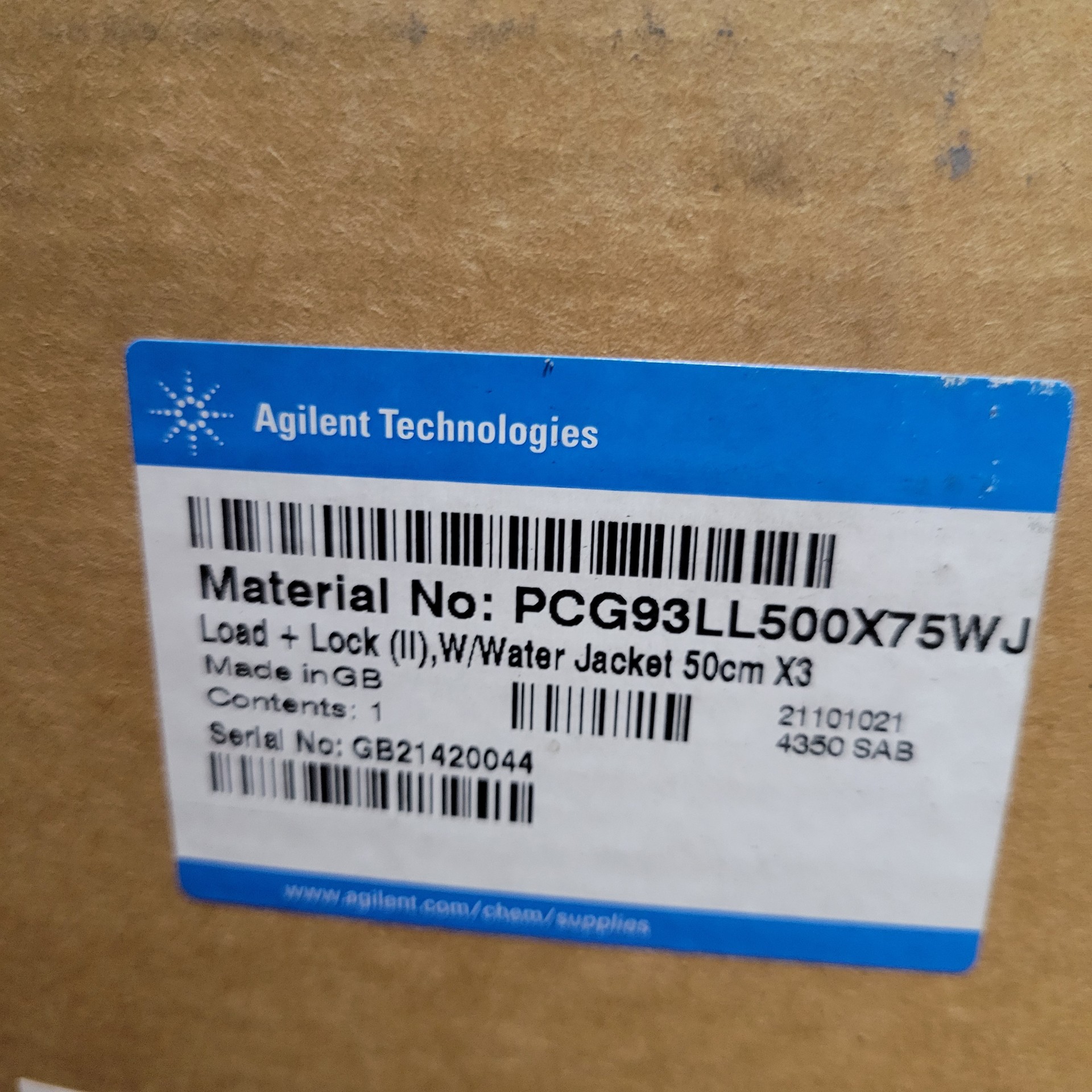 Agilent PCG93LL500X75WJ Load & Lock 4003 column, 75 x 500 mm.
