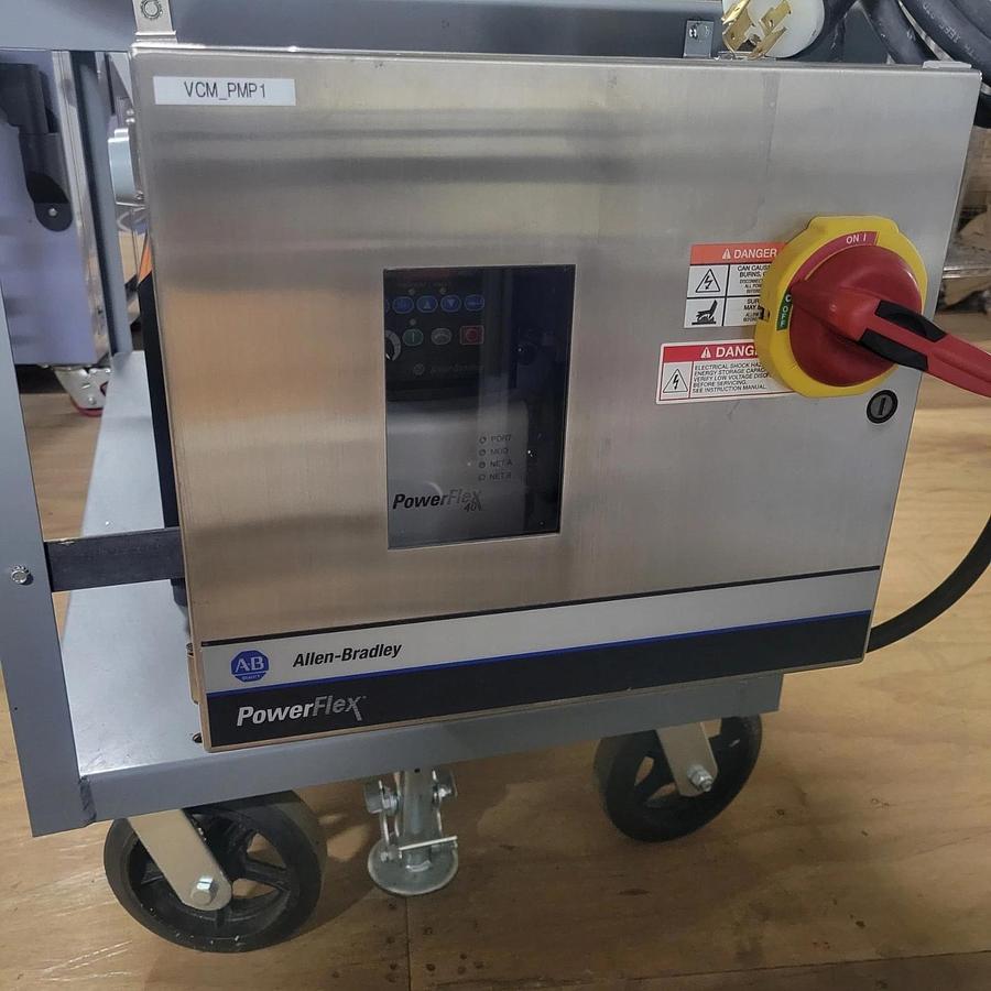 Used Busch Mink MM 1142 BV Vacuum Pump 2014 with controls and cart