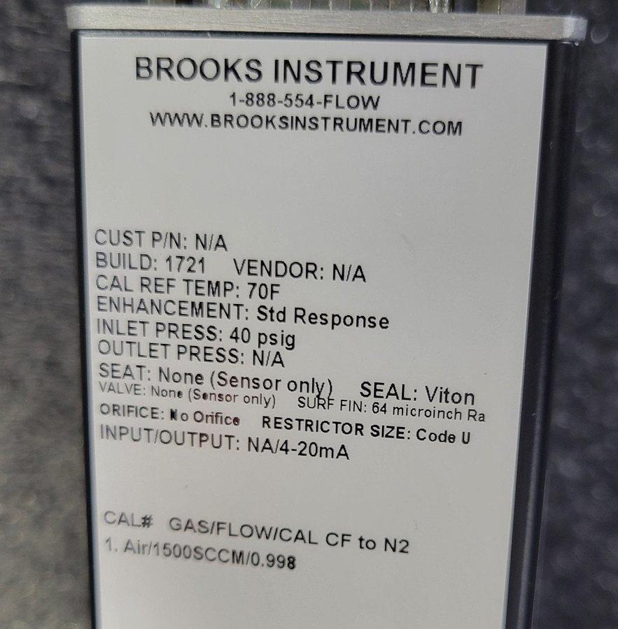 Used 2021 BROOKS Instrument Thermal Mass Flow SLA5860 Controller - SLA5860SB1AA0C2A1