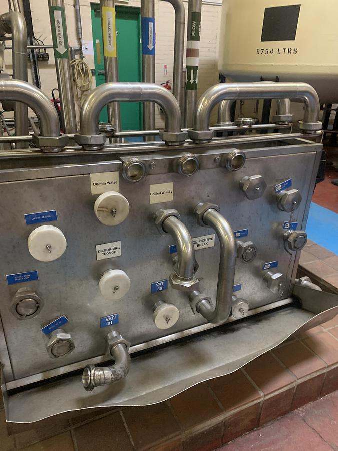 Used Stainless Steel Processing System – 2 x 15,000L & 25,000L Tanks with CIP & Distribution Skid