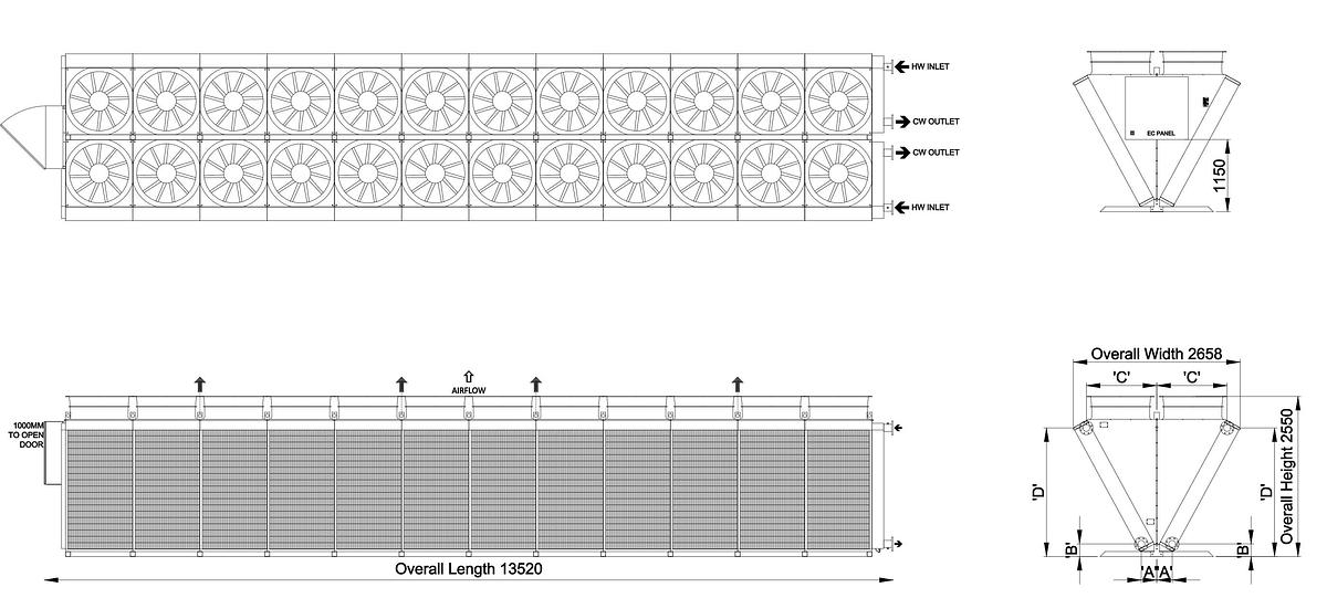Used 2023 Transtherm Cooling Industries TD90W/VEE-212/D Dry Air Cooler