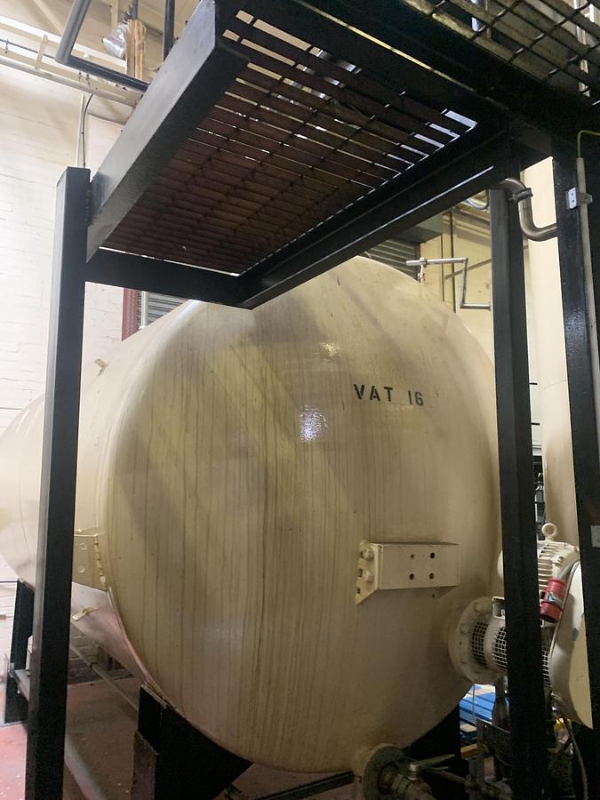 Used 2 x 20,200 Litre Horizontal Glass Lined Mild Steel Storage Tanks