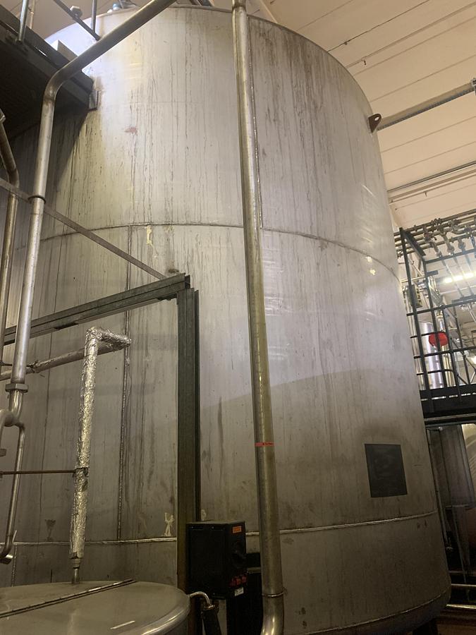 Used 2 x 59,300 Litre Stainless Steel Vertical Storage Tanks Ex Distillery