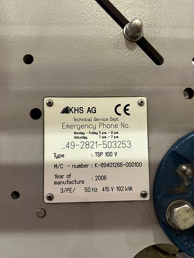 Used Complete Sidel Starcans 2000Filling Line Capacity of 76,000 cans per hour