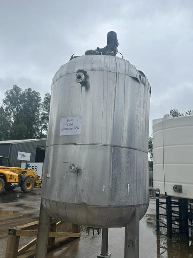 Used 6m³ Stainless Steel Jacketed Reactor Vessel with Agitator