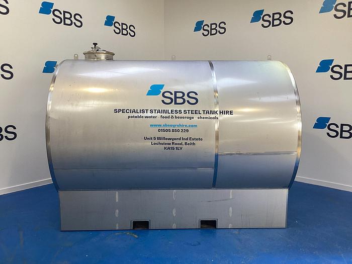 Brand New 10,000 Litre 304 Stainless Steel Horizontal Storage Tank