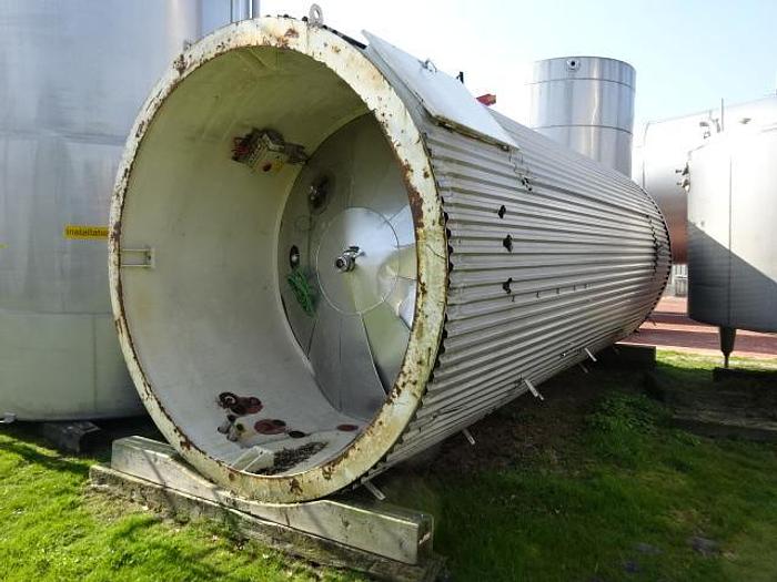 Used 22,500 Litre Insulated 304 Stainless Steel Tank with Small Agitator