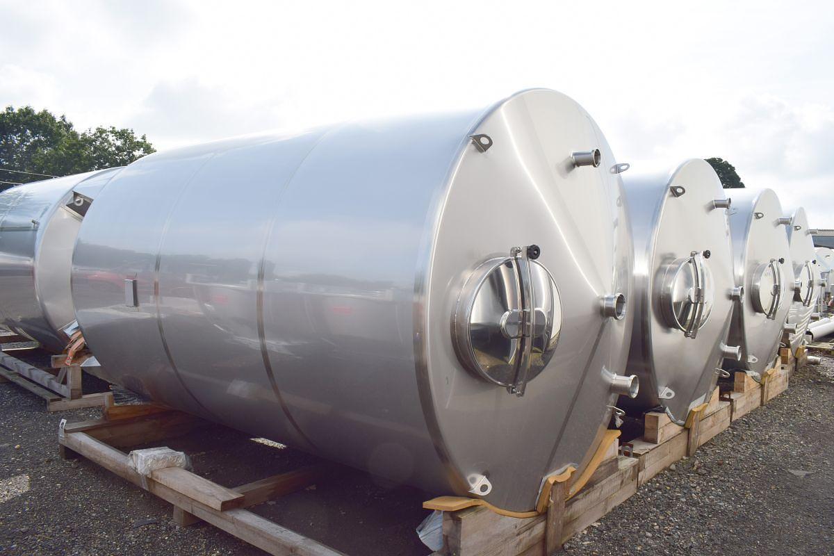 Used 12,600L AISI 316L Stainless Steel Storage Tank | Vertical Single-Skin Process Vessel